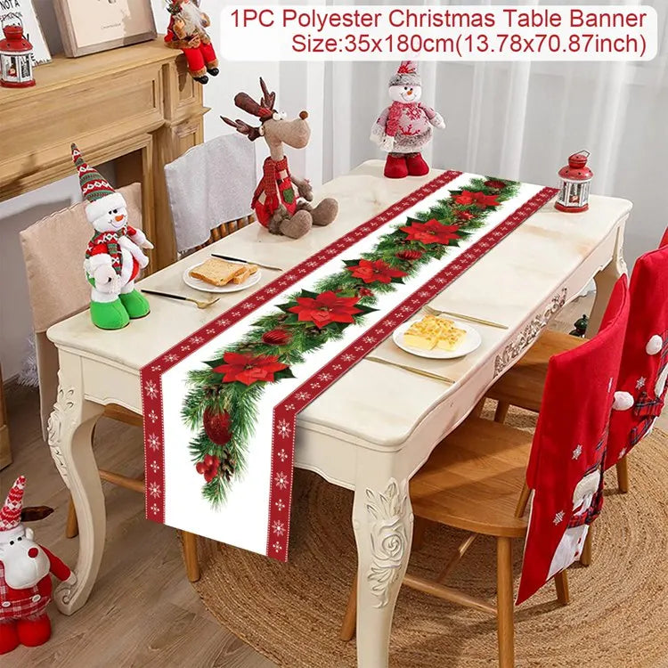 Caminho de Mesa de Natal – Decoração Merry Christmas para Casa, Festa e Ano Novo