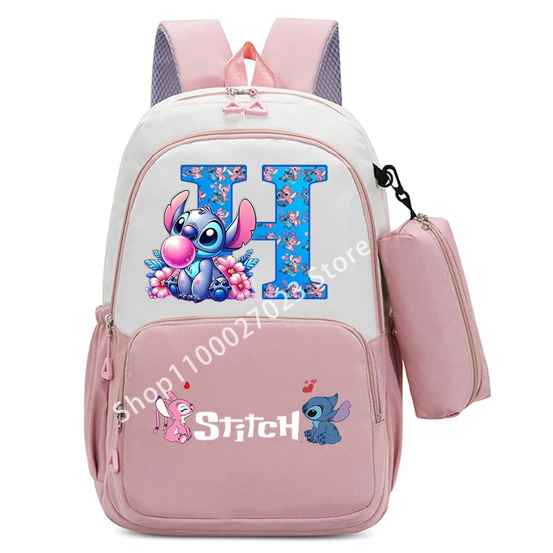 Mochila Escolar Disney Stitch – Grande Capacidade, Resistente à Água e Ideal para Crianças e Adolescentes