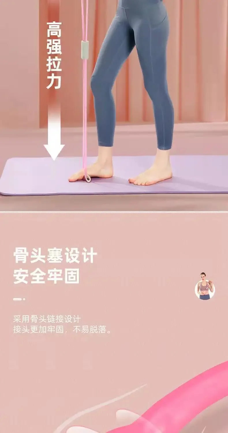 Faixas de Resistência com Pegadores de Espuma – Acessório de Treino em Casa, Yoga, Pilates e Exercícios de Força para Mulheres