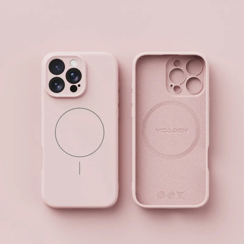 Capa de Celular em Silicone Líquido com MagSafe – Proteção Magnética p/ iPhone 11 ao 16 Pro Max