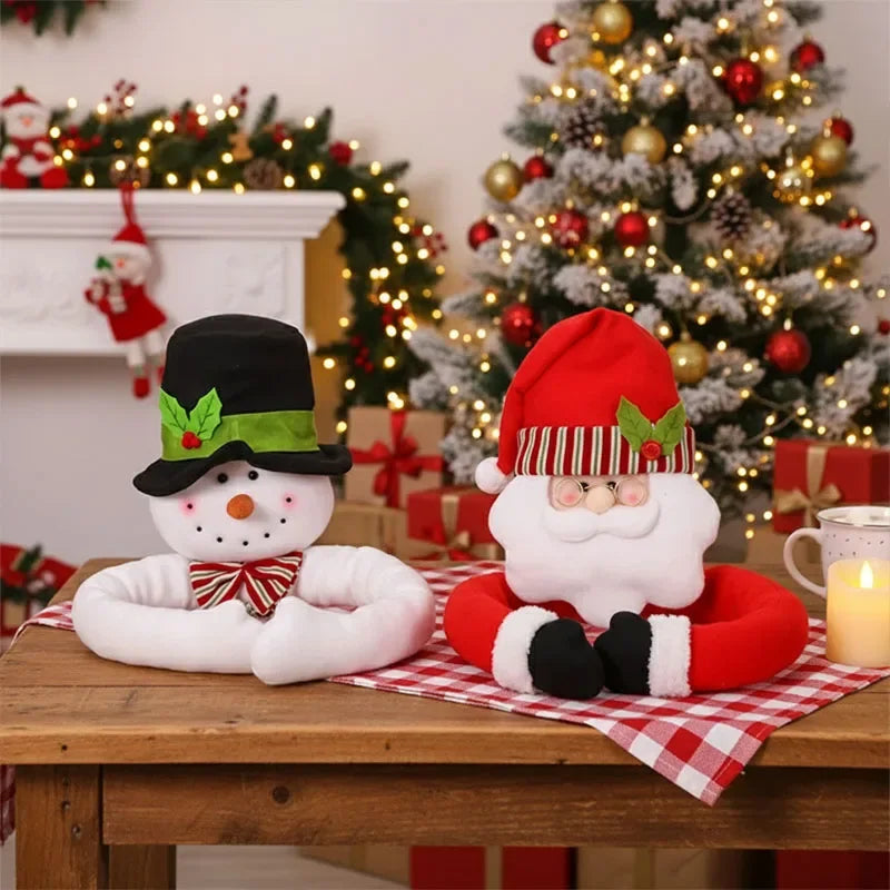 Boneco 105cm Papai Noel e Boneco de Neve para Abraçar a Árvore – Decoração Natalina Exclusiva para Deixar Sua Casa Encantadora no Natal 2025