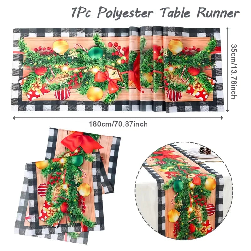 Caminho de Mesa de Natal – Decoração Merry Christmas para Casa, Festa e Ano Novo