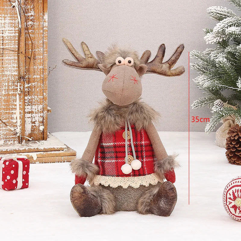 Boneco Alce de Natal em Tecido Vermelho Retrátil – Decoração Exclusiva para Presentear e Encantar sua Casa no Natal 2026