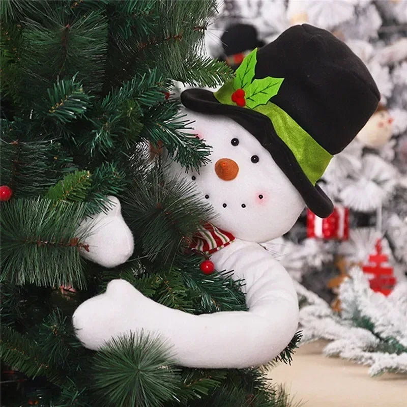 Boneco 105cm Papai Noel e Boneco de Neve para Abraçar a Árvore – Decoração Natalina Exclusiva para Deixar Sua Casa Encantadora no Natal 2025