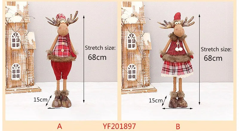 Boneco Alce de Natal em Tecido Vermelho Retrátil – Decoração Exclusiva para Presentear e Encantar sua Casa no Natal 2026