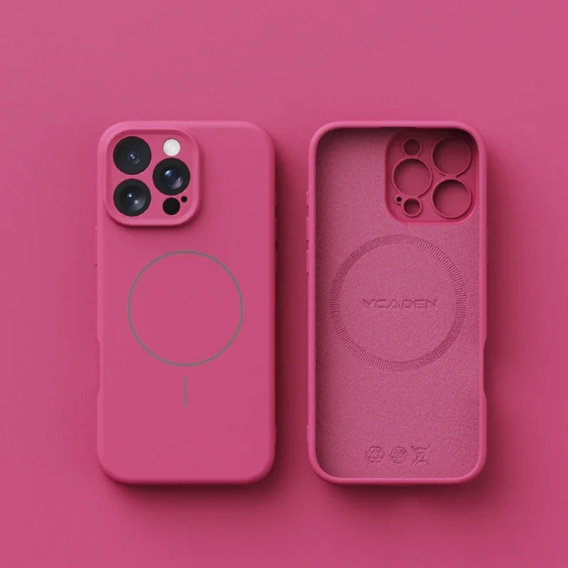 Capa de Celular em Silicone Líquido com MagSafe – Proteção Magnética p/ iPhone 11 ao 16 Pro Max