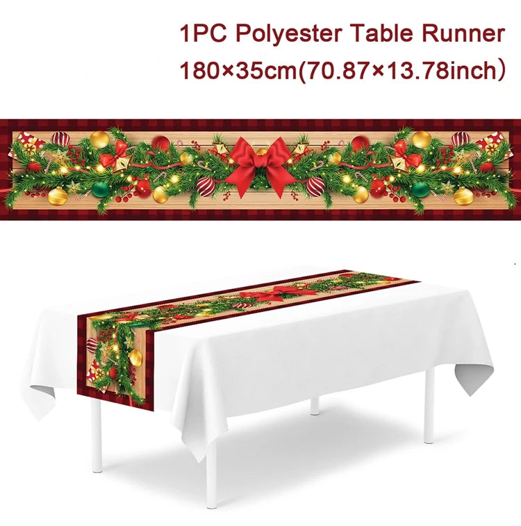 Caminho de Mesa de Natal – Decoração Merry Christmas para Casa, Festa e Ano Novo