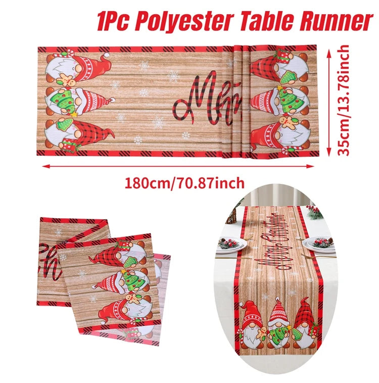 Caminho de Mesa de Natal – Decoração Merry Christmas para Casa, Festa e Ano Novo