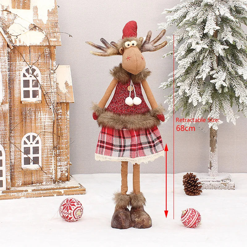 Boneco Alce de Natal em Tecido Vermelho Retrátil – Decoração Exclusiva para Presentear e Encantar sua Casa no Natal 2026