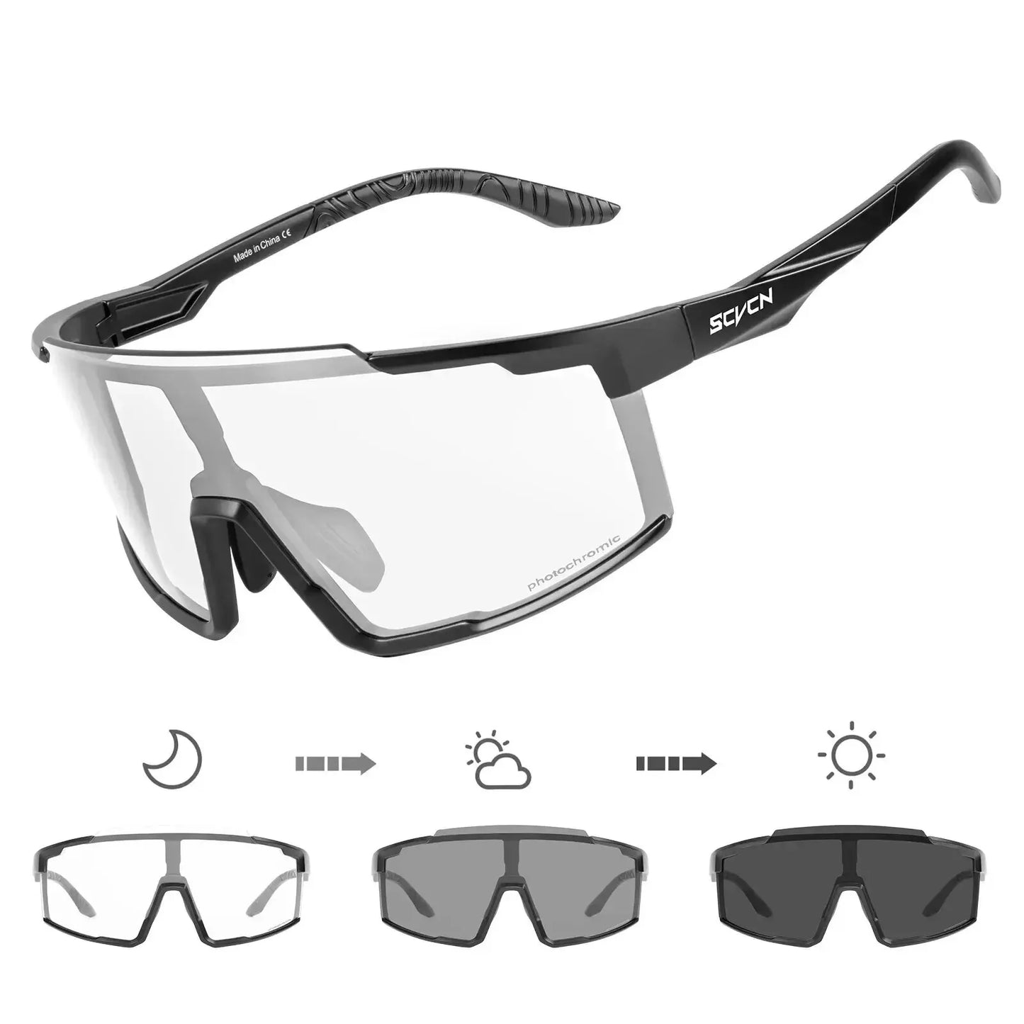 Óculos de Ciclismo SCVCN UV400 – Esportivos, Polarizados e Resistentes, Ideais para Mountain Bike, Estrada e Atividades ao Ar Livre