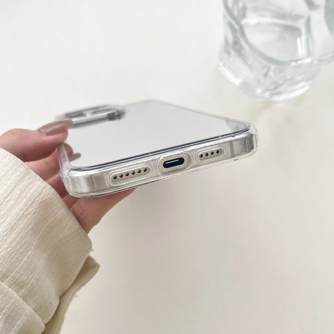 Capa de Celular Espelhada Luxo – Acrílico Resistente com Acabamento Metalizado p/ iPhone 11 ao 17 Pro Max