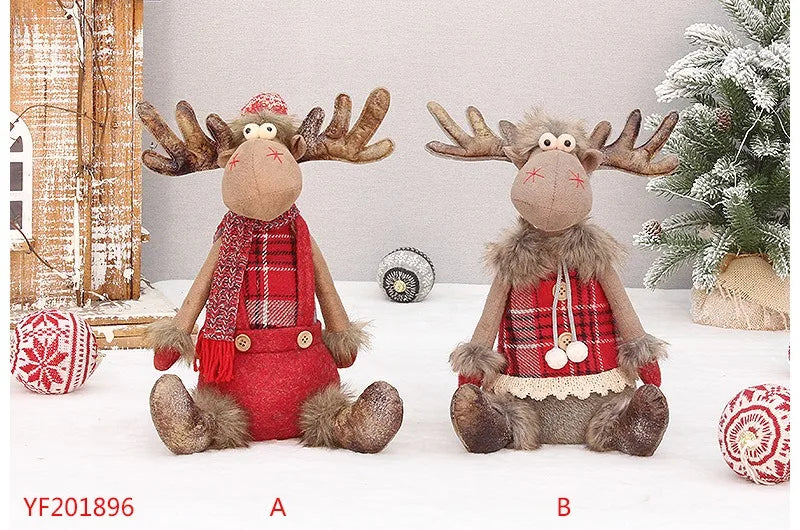 Boneco Alce de Natal em Tecido Vermelho Retrátil – Decoração Exclusiva para Presentear e Encantar sua Casa no Natal 2026