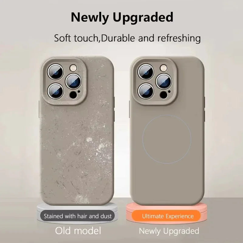 Capa de Celular em Silicone Líquido com MagSafe – Proteção Magnética p/ iPhone 11 ao 16 Pro Max