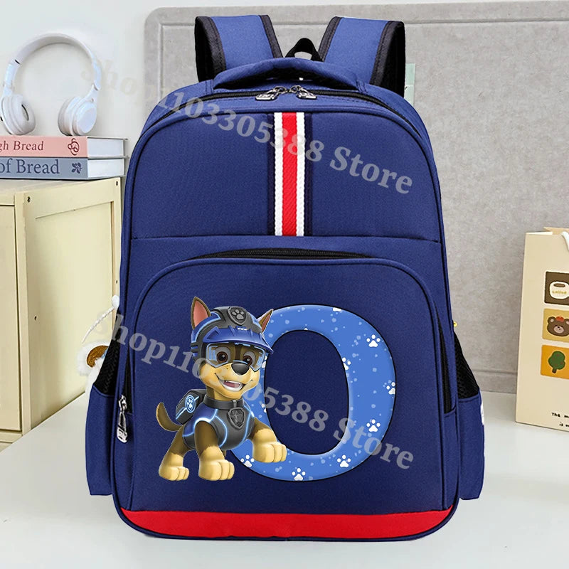Mochila Escolar Patrulha Canina – Estampa com Letras, Grande Capacidade para Estudantes, Meninos e Meninas