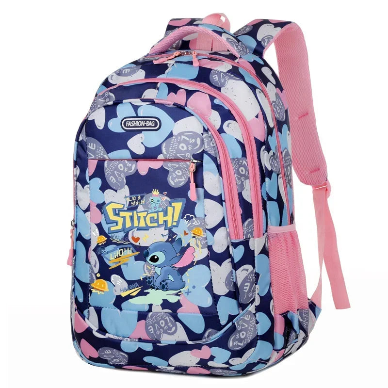Mochila Escolar Disney Stitch – Estilo Divertido e Espaçosa, Ideal para Crianças, Adolescentes e Fãs da Disney