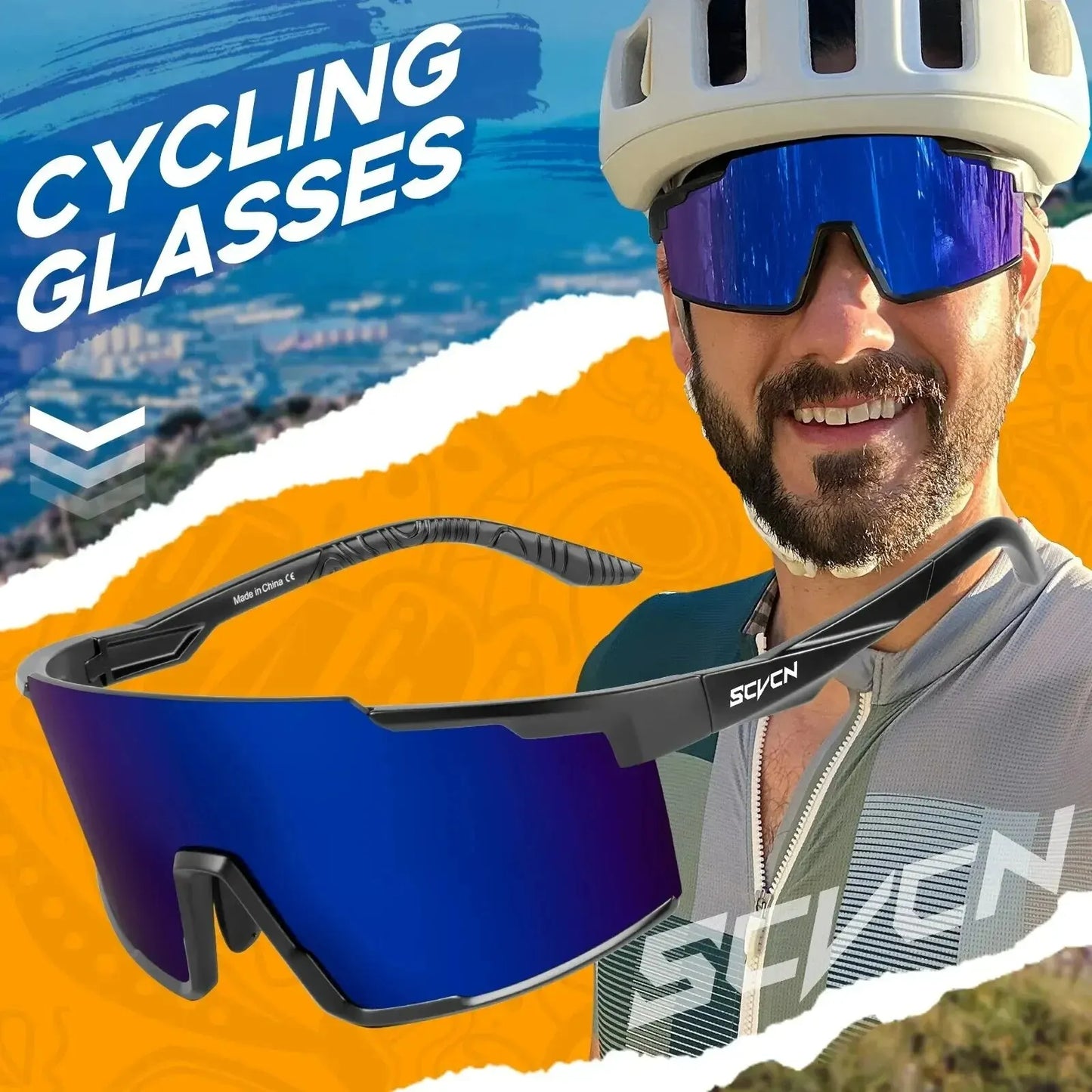 Óculos de Ciclismo SCVCN UV400 – Esportivos, Polarizados e Resistentes, Ideais para Mountain Bike, Estrada e Atividades ao Ar Livre
