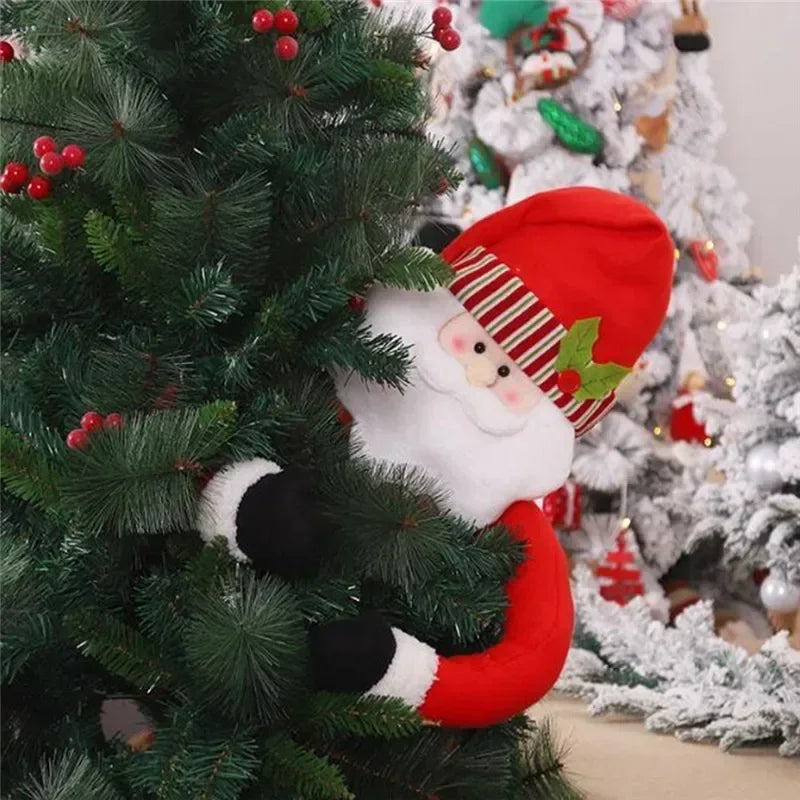Boneco 105cm Papai Noel e Boneco de Neve para Abraçar a Árvore – Decoração Natalina Exclusiva para Deixar Sua Casa Encantadora no Natal 2025