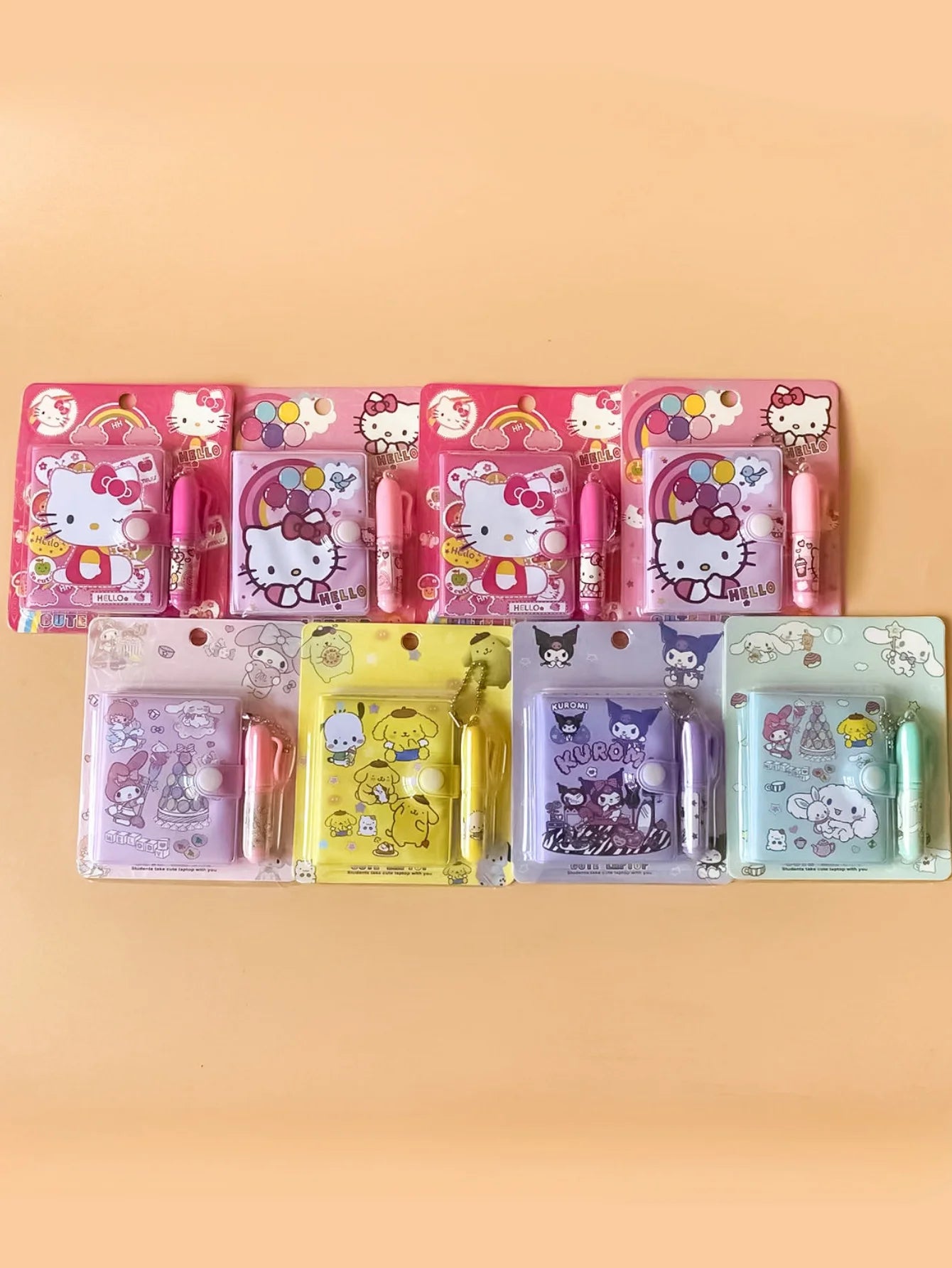 Caderno Kuromi, Cinnamoroll e Melody – Opções com 1, 4, 8 ou 16 Unidades | Mini Journal Kawaii Portátil para Escola, Escritório e Presentes