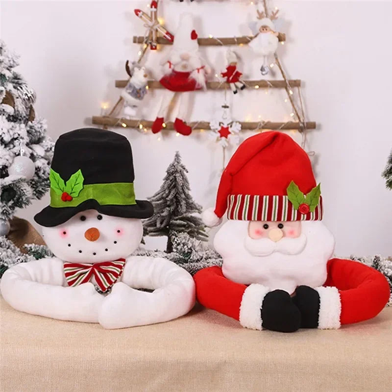 Boneco 105cm Papai Noel e Boneco de Neve para Abraçar a Árvore – Decoração Natalina Exclusiva para Deixar Sua Casa Encantadora no Natal 2025