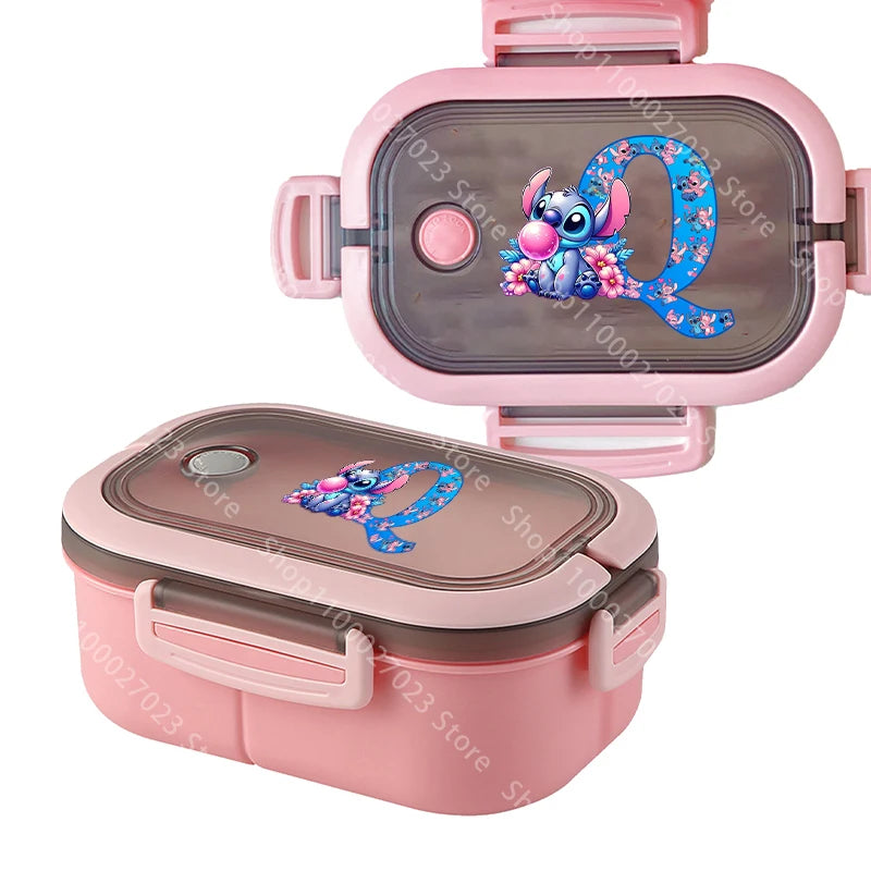 Lancheira Disney Stitch – Caixa de Armazenamento de Alimentos Fofa e Prática para Escola, Trabalho e Passeios