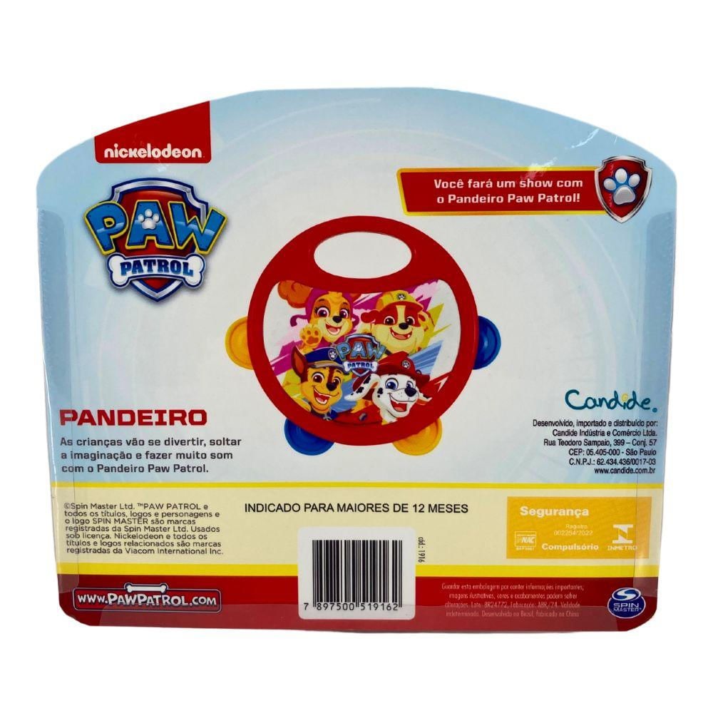 Instrumento Musical Infantil Patrulha Canina – Pandeiro Candide