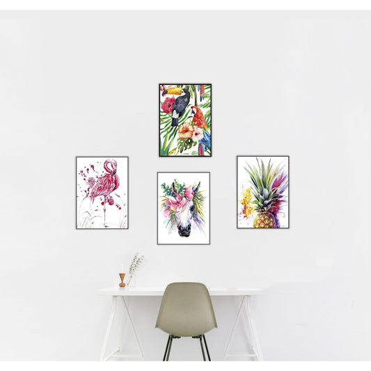 Quadro Decorativo Barcelona Flamingo 50x70cm Moldura Preta – Estilo e Personalidade para Seu Ambiente