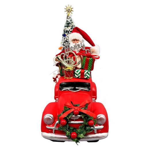 Enfeite Papai Noel no Carro 18cm – Merita FST-2085 | Detalhes Encantadores para sua Decoração de Natal