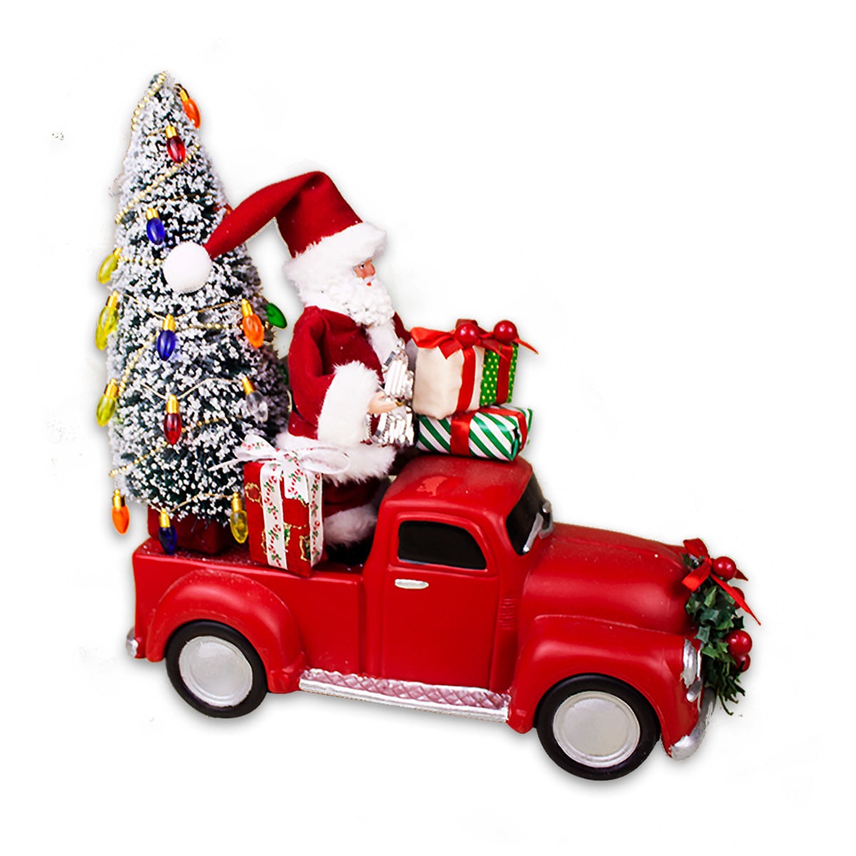 Enfeite Papai Noel no Carro 18cm – Merita FST-2085 | Detalhes Encantadores para sua Decoração de Natal
