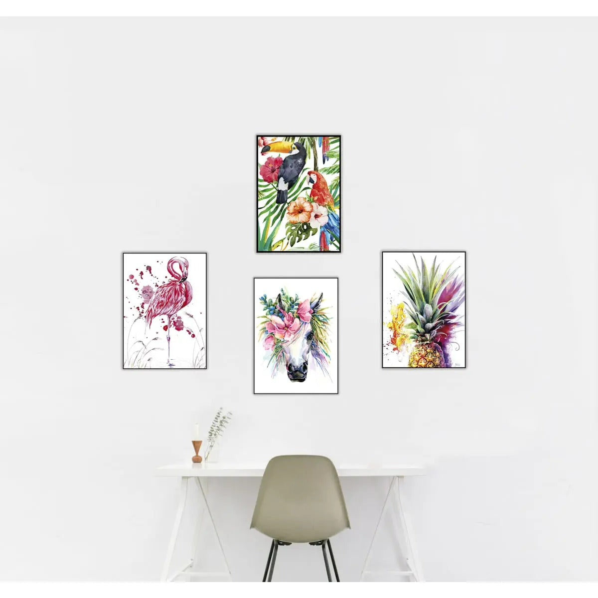Quadro Decorativo Barcelona Flamingo 50x70cm Moldura Preta – Estilo e Personalidade para Seu Ambiente