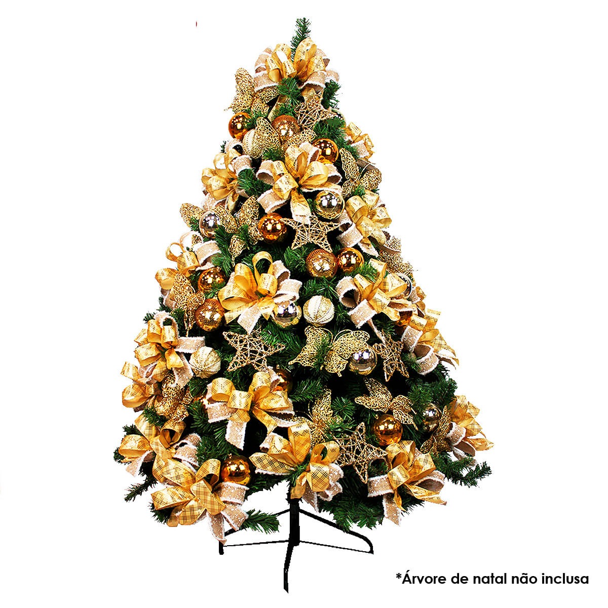 Kit Decoração Árvore de Natal Dourada 150cm Merita – Elegância e Sofisticação em Cada Detalhe