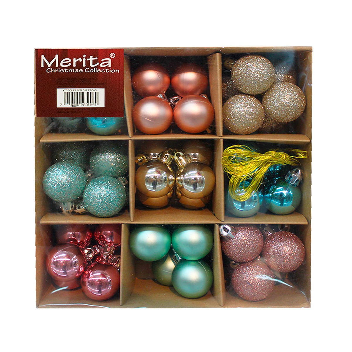 Bolas de Natal Merita Candy Color 3cm – 54 Unidades de Pura Alegria e Sofisticação
