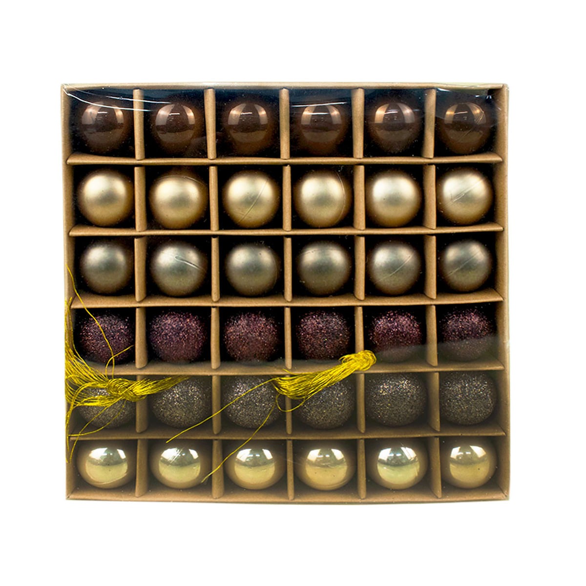 Bolas de Natal Merita 3cm Marrom e Bege 36 Unidades – Encanto e Sofisticação para Sua Decoração