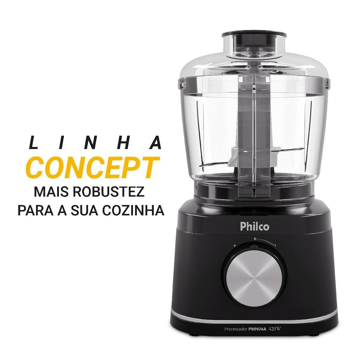 Processador Philco PMN04A 420W, Jarra 500ml, 1 Velocidade + Pulsar, Preto – SEG IMPORTS