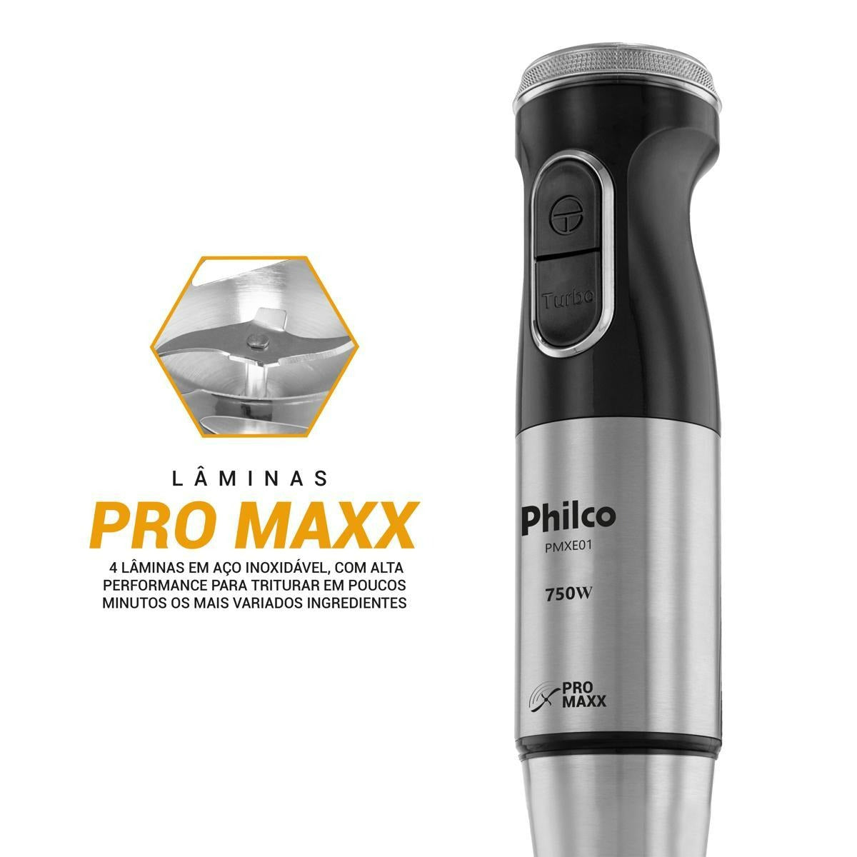 Mixer Philco PMXE01 Inox, 750W, Copo 1050ml com Alça e Tampa – SEG IMPORTS