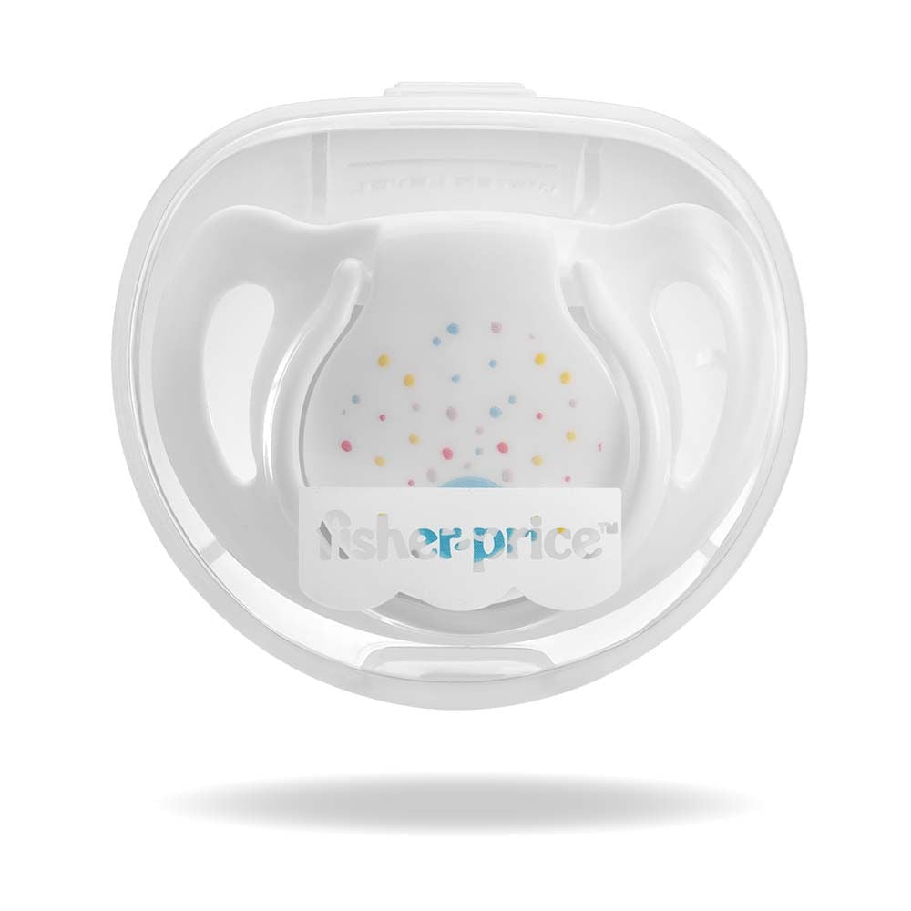 Chupeta Fisher-Price First Moments Soft Tam. 1 (0–6M) com Case Esterilizador – BB1031