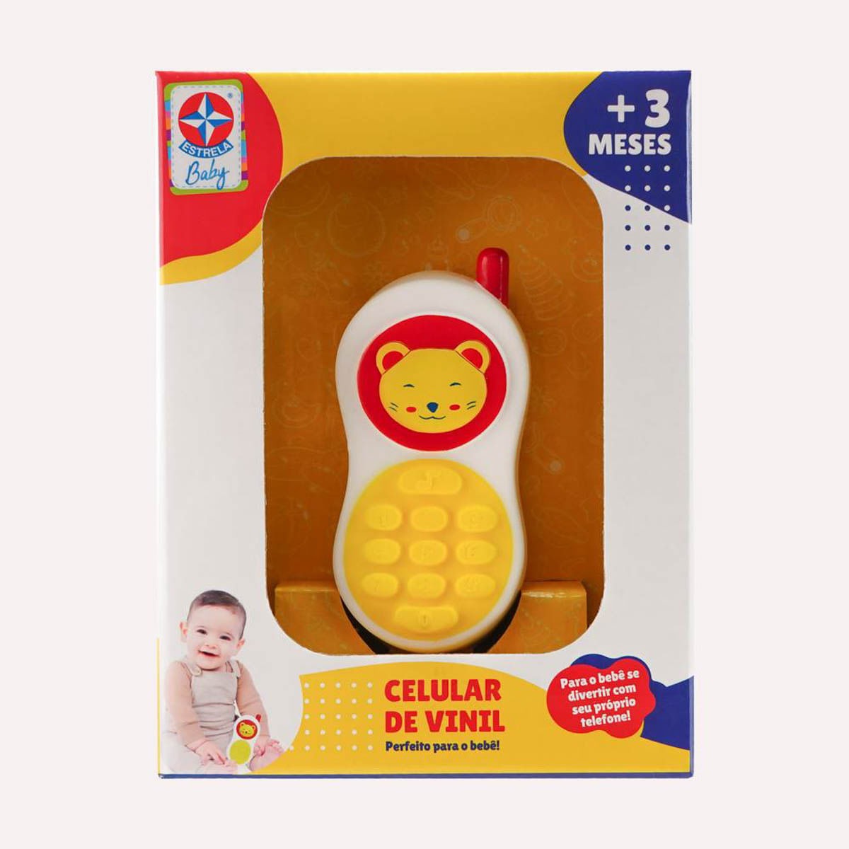 Celular de Vinil Estrela Baby – Brinquedo para Bebê +3 Meses