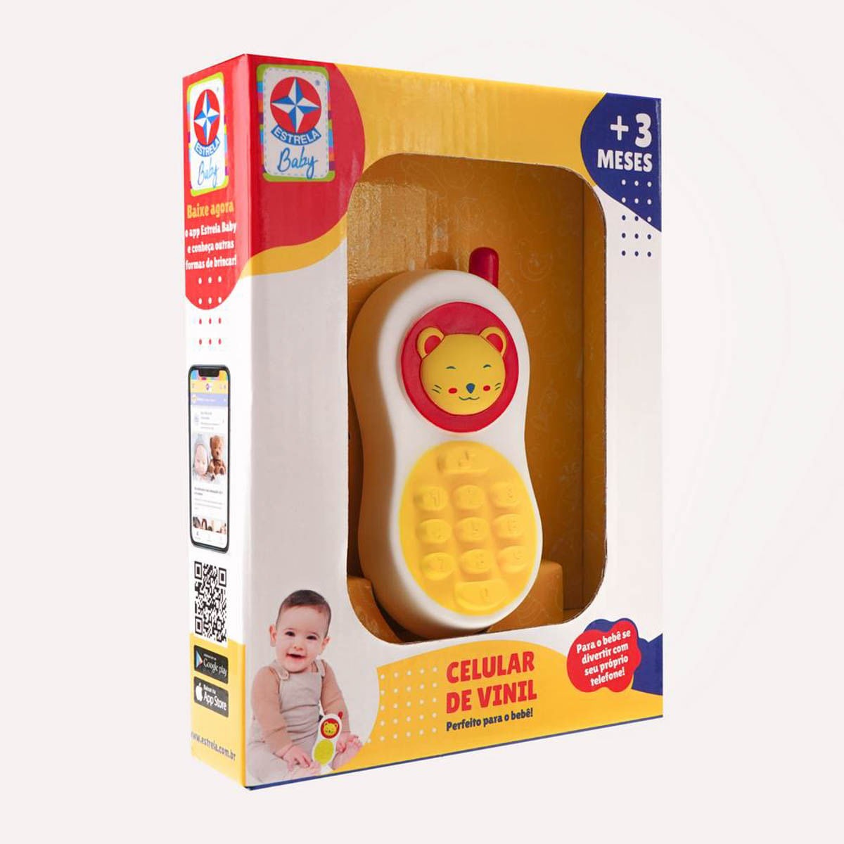 Celular de Vinil Estrela Baby – Brinquedo para Bebê +3 Meses