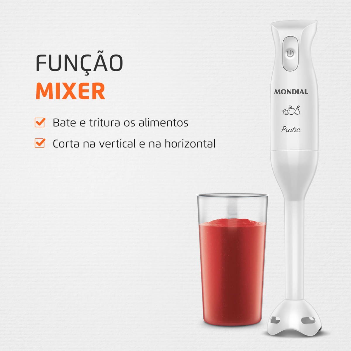 Mixer Mondial M-15 Pratic Branco 200W – Compacto e Versátil para o Seu Dia a Dia