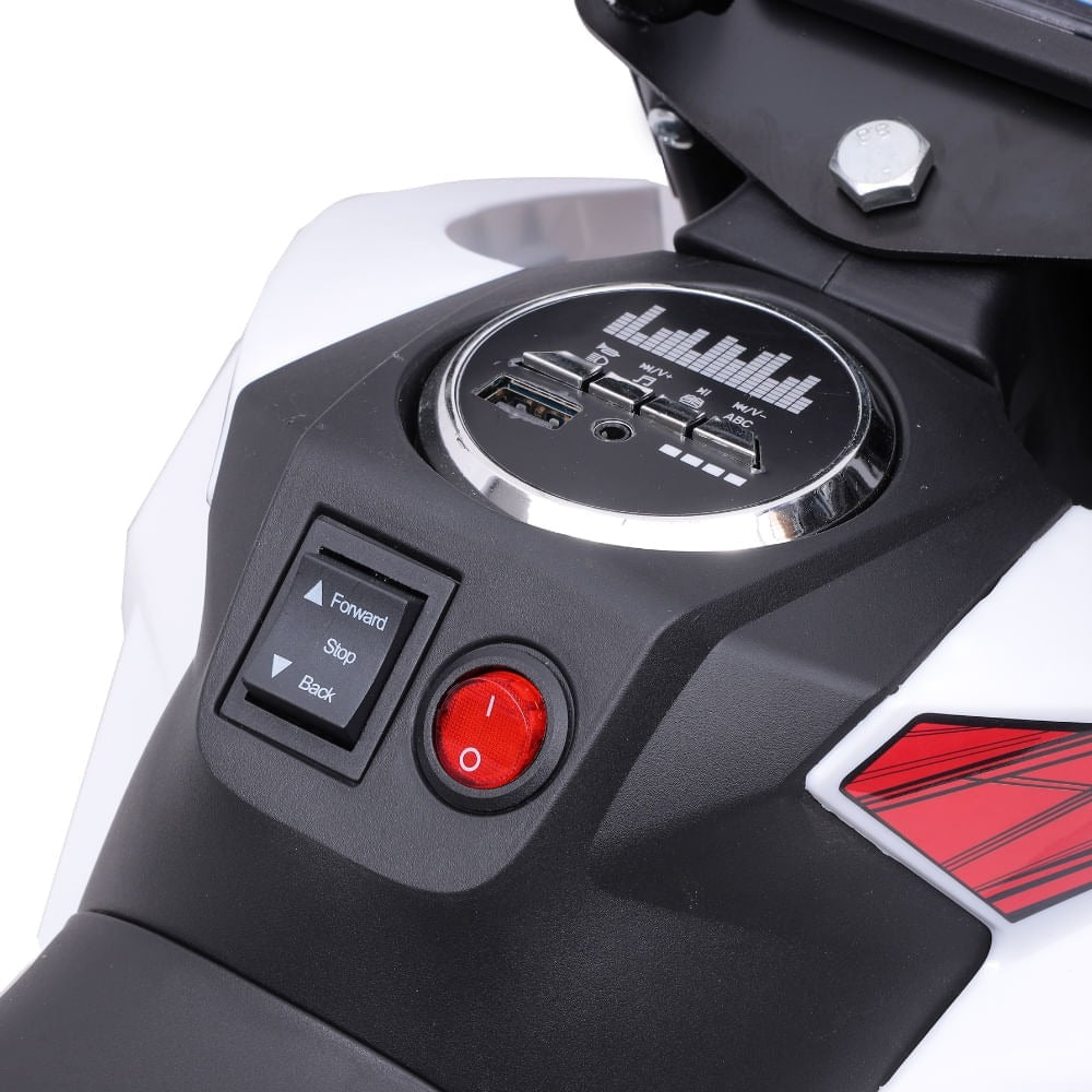 Moto Elétrica Infantil Turbon com Rodinhas Branco – Zippy Toys 6V