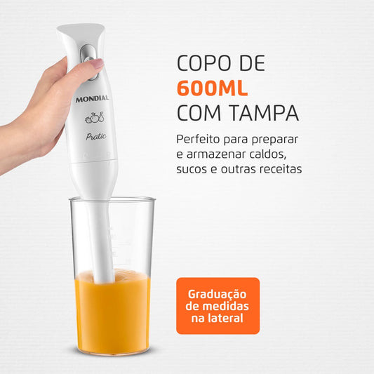 Mixer Mondial M-15 Pratic Branco 200W – Compacto e Versátil para o Seu Dia a Dia