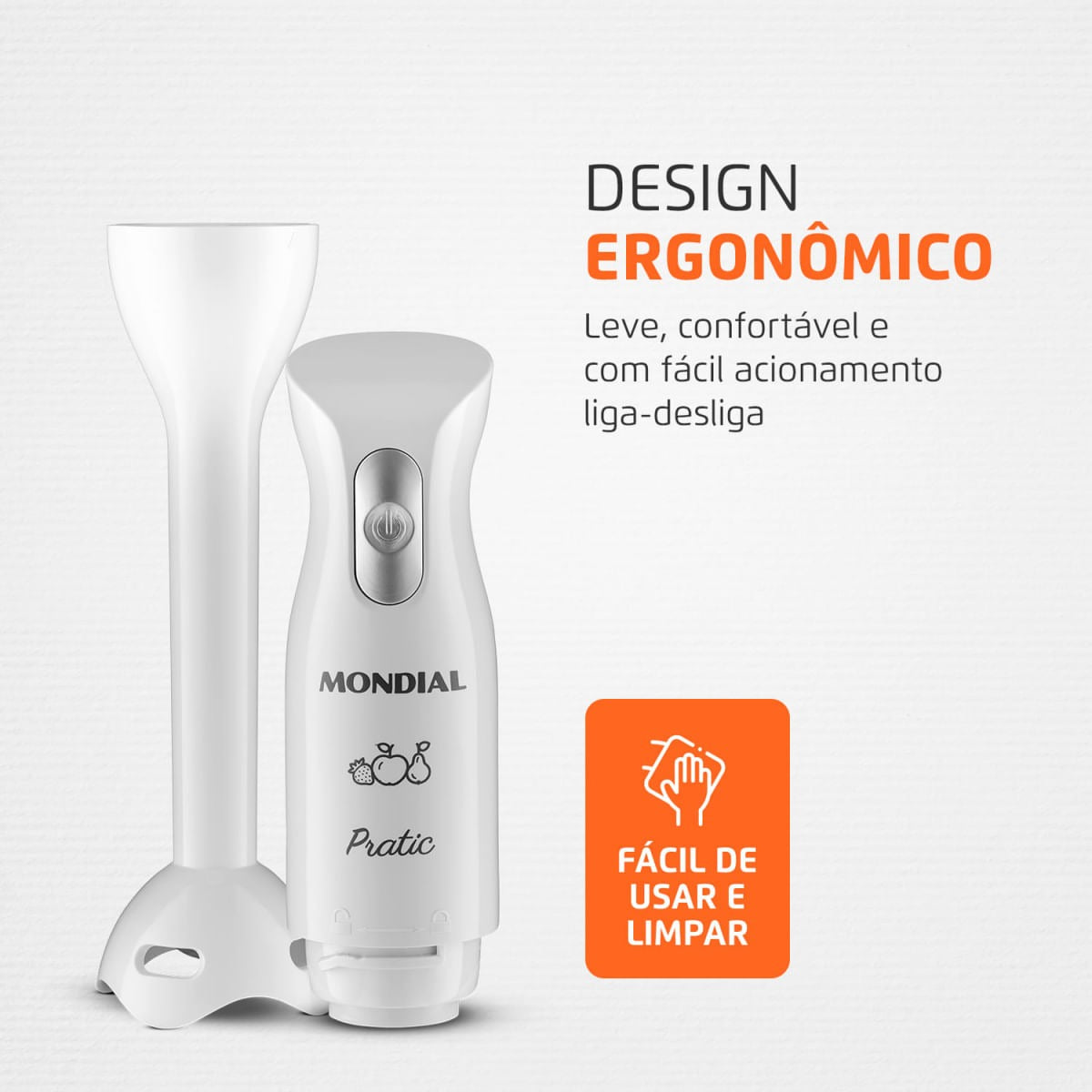 Mixer Mondial M-15 Pratic Branco 200W – Compacto e Versátil para o Seu Dia a Dia