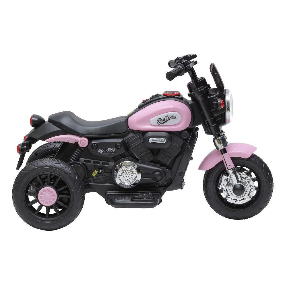 Moto Elétrica Infantil Rosa 6V Mini Harley – Com LED e Música
