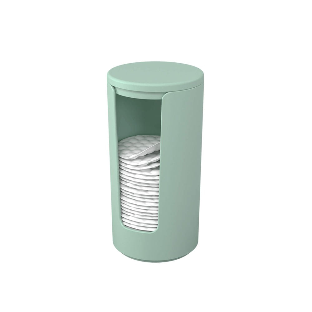 Porta Algodão Disco Coza Serene Verde Jade – Organização e Sofisticação no Seu Banheiro