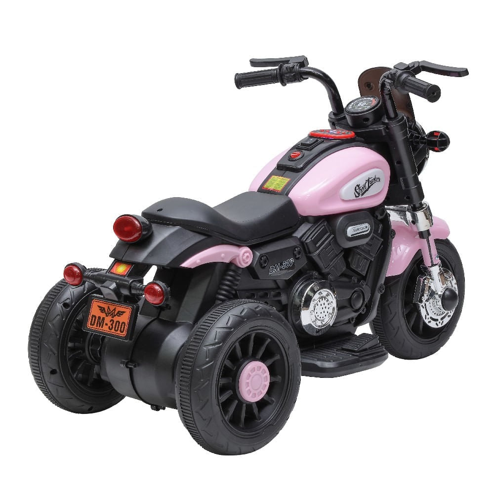 Moto Elétrica Infantil Rosa 6V Mini Harley – Com LED e Música