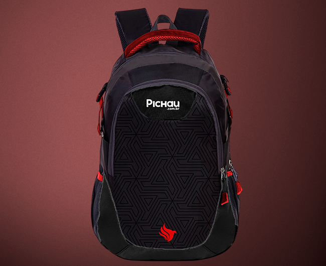 Mochila Pichau Heaven Preto e Vermelho – Design Gamer, Resistente e Confortável para Trabalho, Estudo e Viagens – Seg Imports