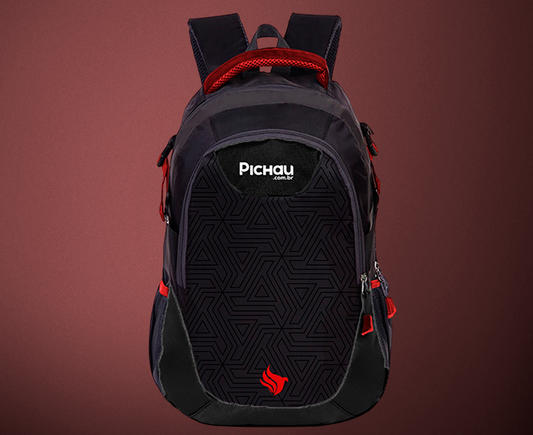 Mochila Pichau Heaven Preto e Vermelho – Design Gamer, Resistente e Confortável para Trabalho, Estudo e Viagens – Seg Imports
