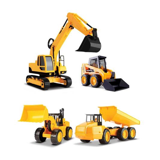 Tratores de Brinquedo Workers Series 4 em 1 – Conjunto de Máquinas de Construção