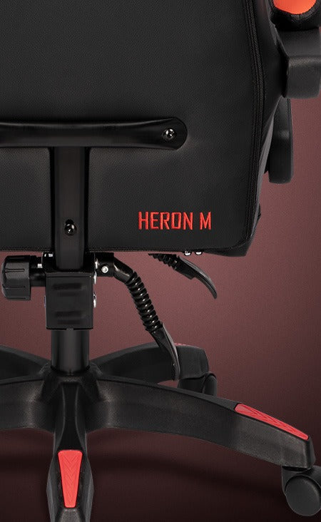Cadeira Gamer TGT Heron M Preto e Vermelho – Encosto Reclinável 90° a 125°, Espuma de Alta Densidade, Pistão a Gás Classe 4, Base de Metal Cromado e Rodízios em PU 50mm – Seg Imports