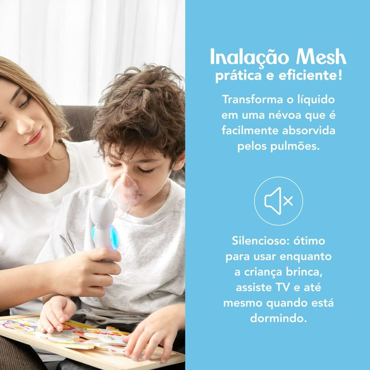 Inalador Mesh Dó Ré Mi Fisher-Price HC220 – Portátil, Musical e Recarregável via USB