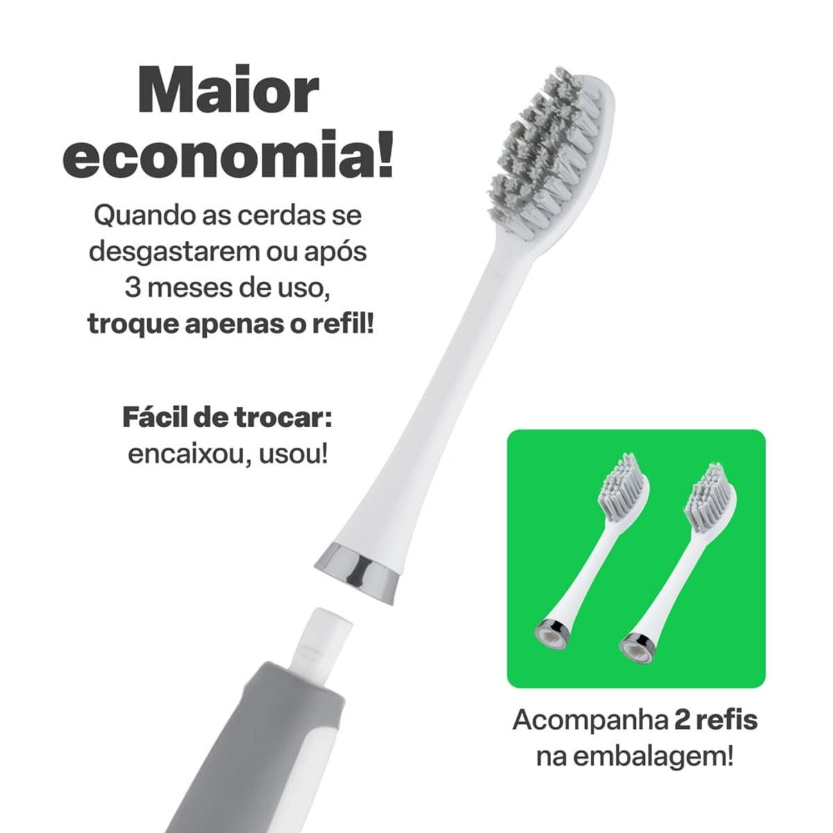 Escova Elétrica Sônica Adulta Health Pro HC102 – Limpeza Profunda e Tecnologia Sônica | SEG Imports